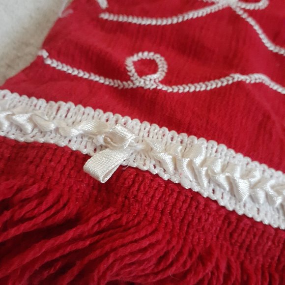 Red Embroidered Asymmetrical Long Sleeve Tunic - Picture 9 of 14